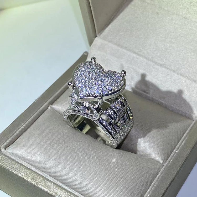 Wholesale  micro-inlaid zircon love ring