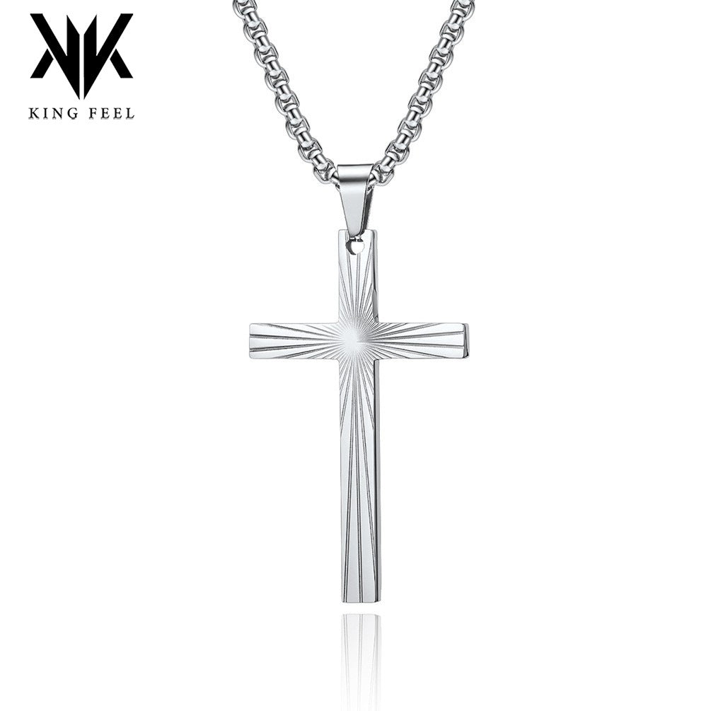 Wholesale Stainless Steel Polished Cross Pendant Necklace Fashion Accessory for Gift or Layering