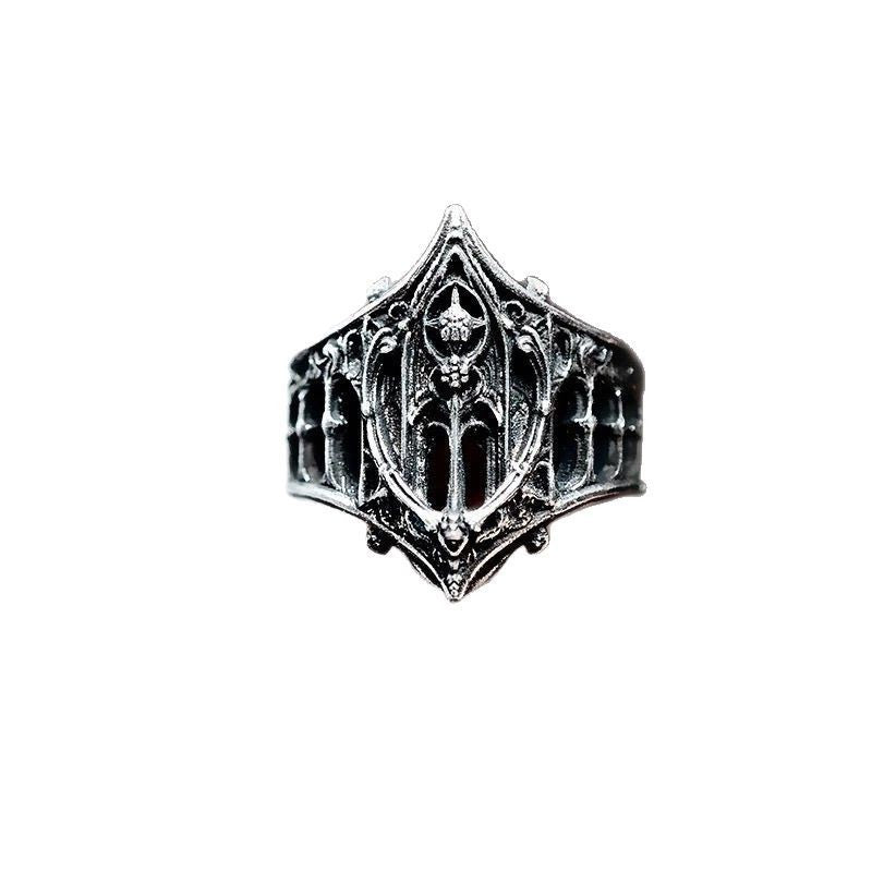 Wholesale Zinc Alloy Gothic Castle Ring Vintage Women S Fashion Jewelry Accessory Gift