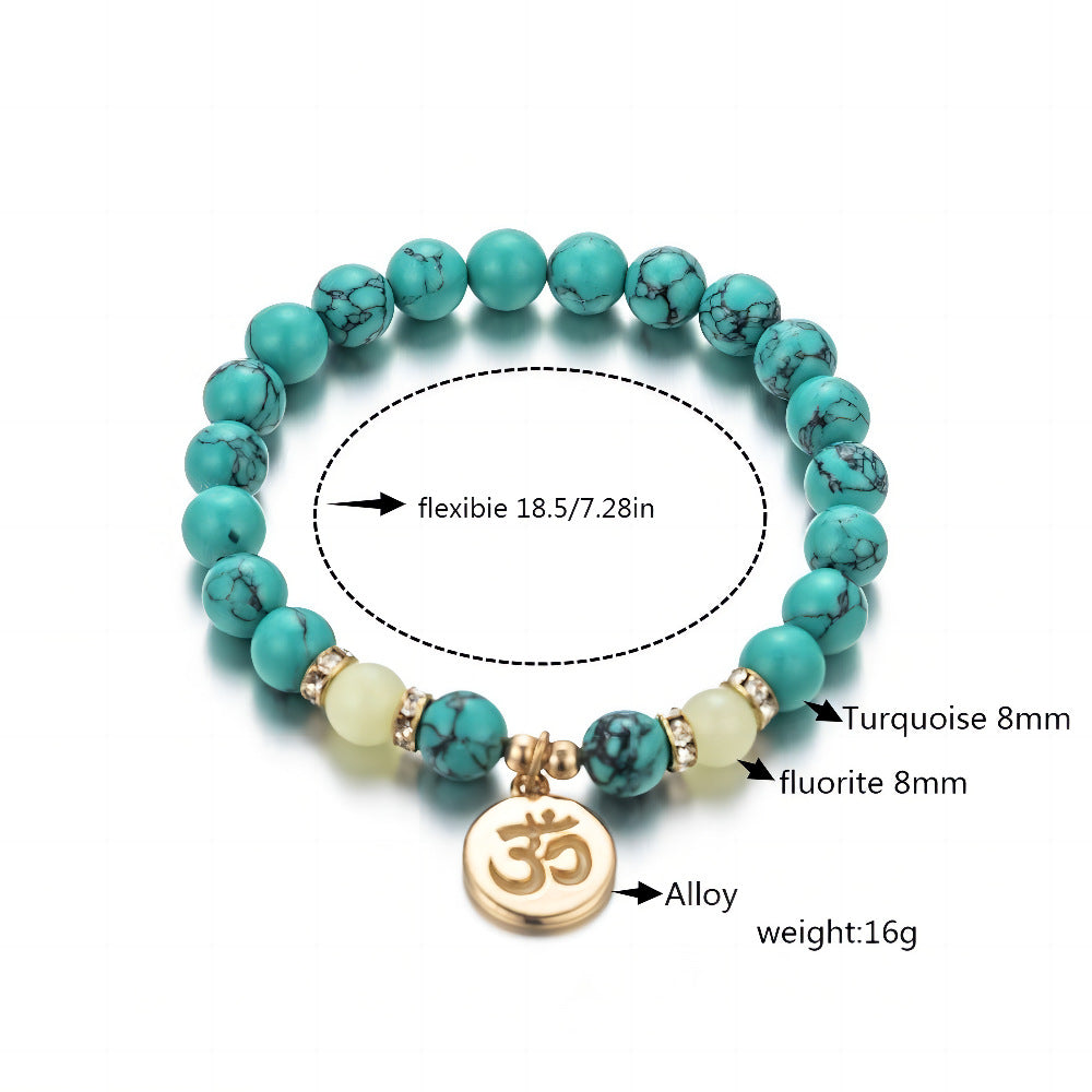 Wholesale  Letters Sanskrit Luminous Pendant Elastic Bracelet