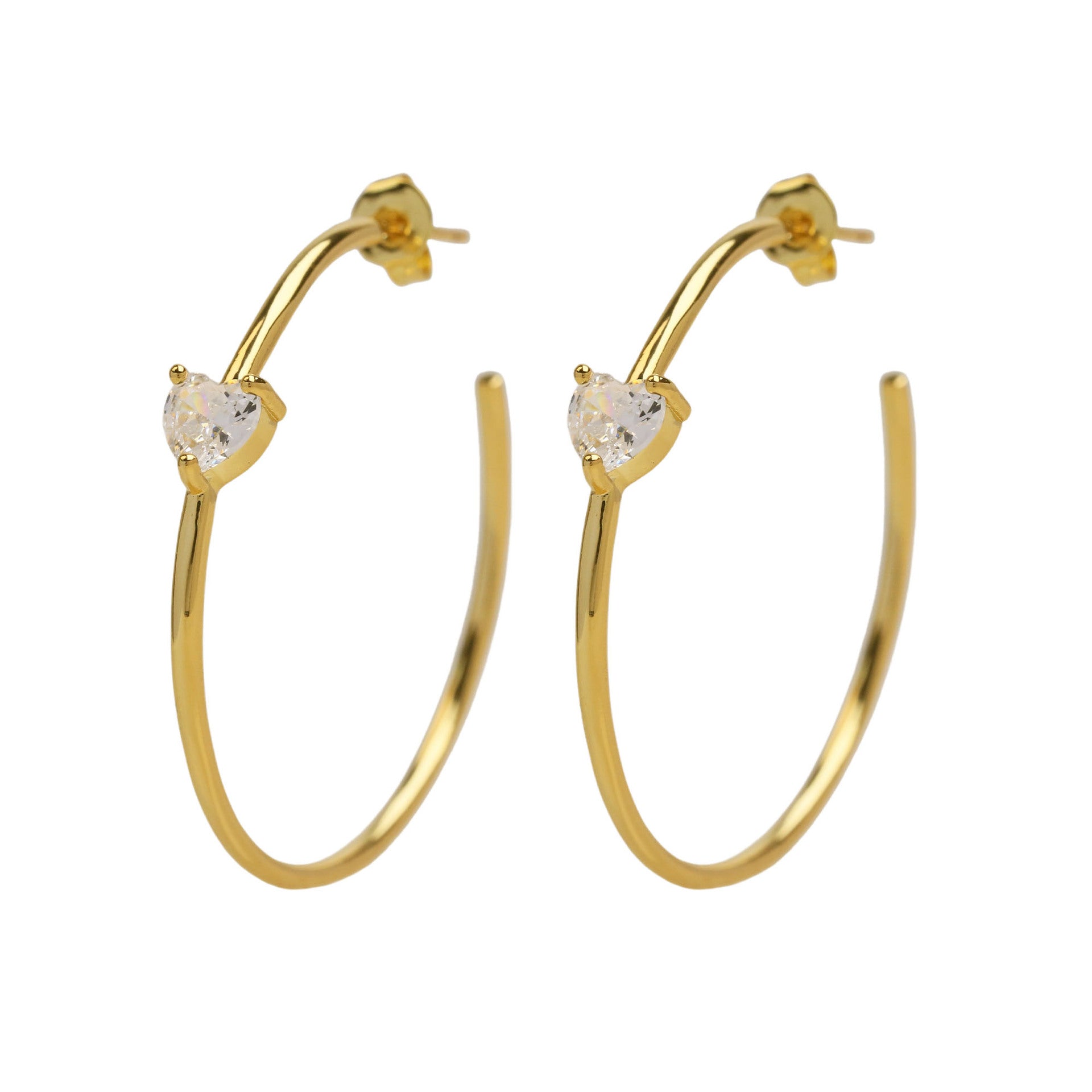 Wholesale  18k Brass Zircon Water Drop Earrings