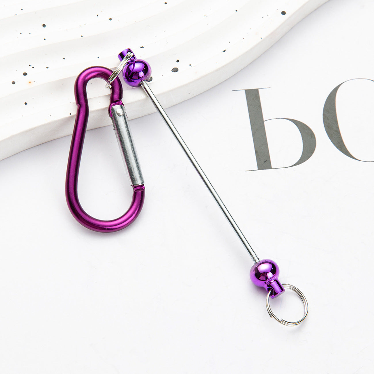 Wholesale Beadable DIY Beaded Mountaineering Buckle D-Lock Metal Hook Keychain Backpack