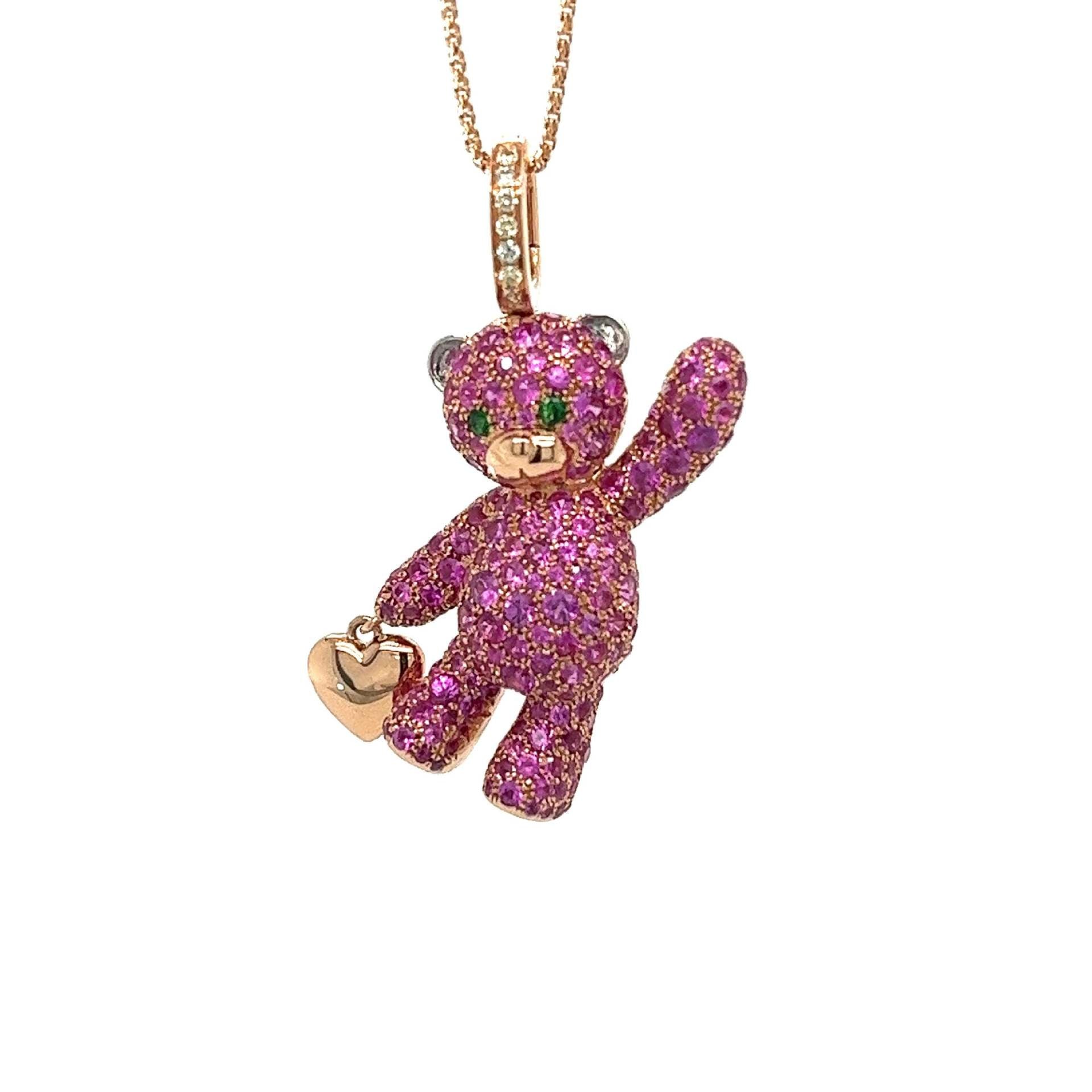 Wholesale  3D three-dimensional inlaid zircon copper plated 18K gold long bear sweater chain