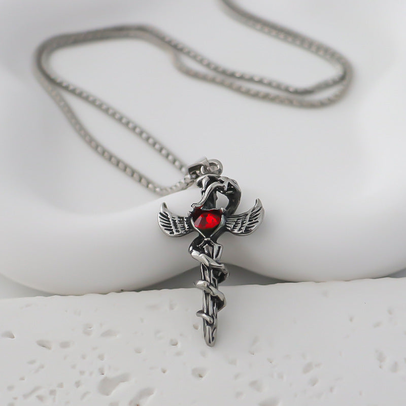 Wholesale dark Python sword pendant  necklace