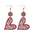 Wholesale Valentine's Day Love Wood Pieces Hollow Mesh Leather  Earrings