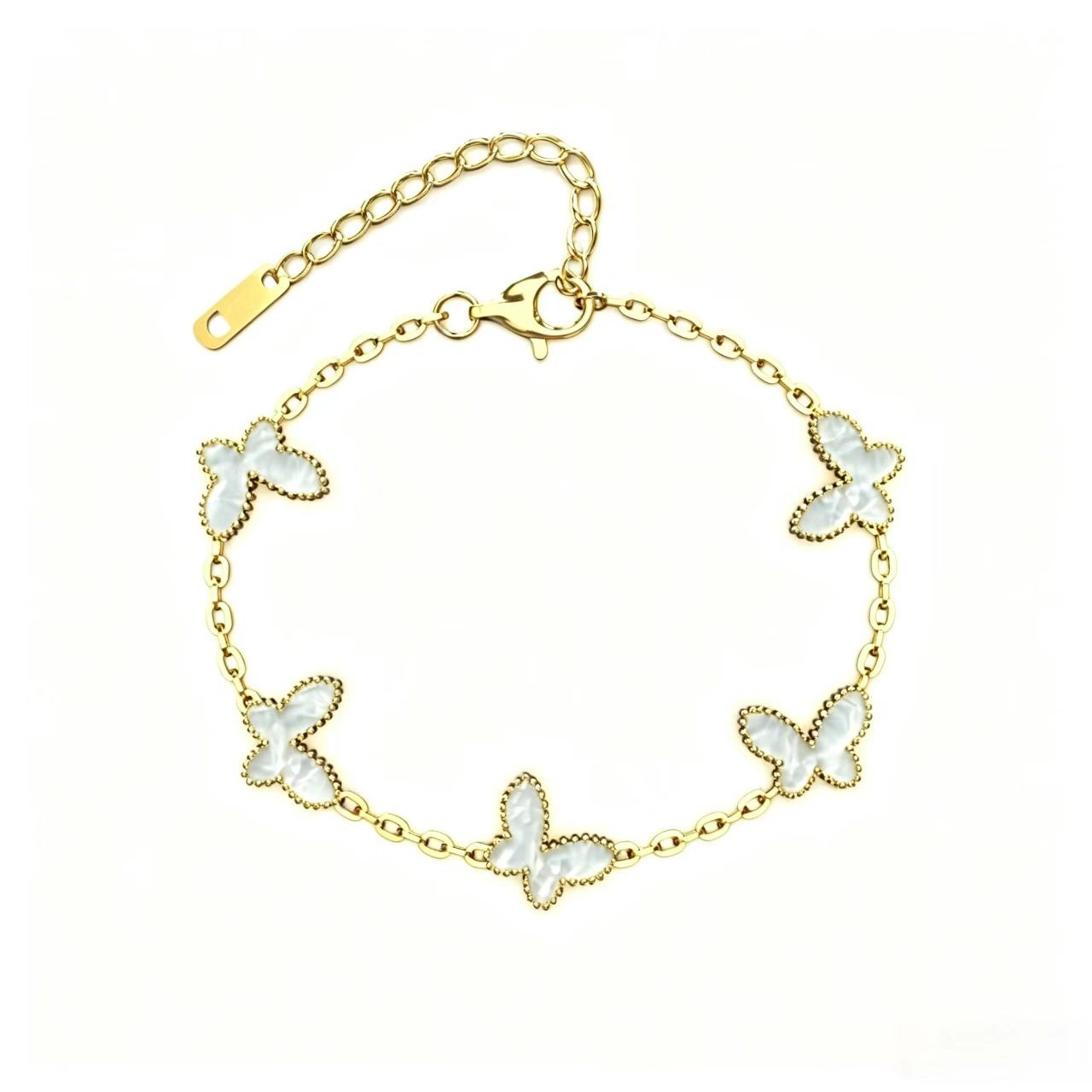 Wholesale Titanium Steel Butterfly Bracelet with Real Gold Plating - Light Luxury Jewelry Accessory for Everyday Wear,  Gift for Girls