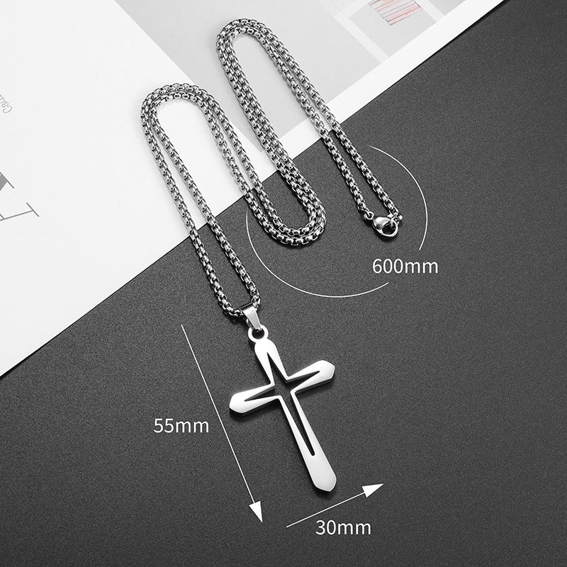 Wholesale Titanium Steel Simple 18K Gold  Cross Necklaces