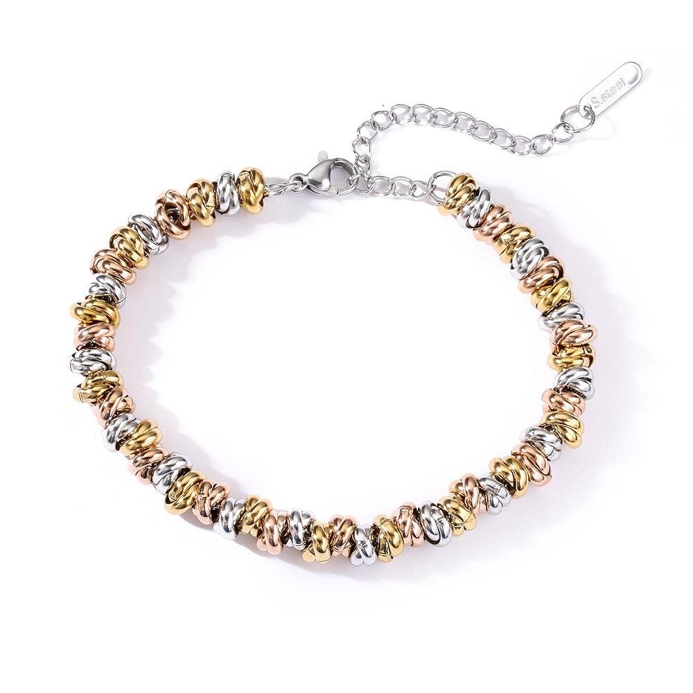 Wholesale Metal Style Three Color Thick Chain Titanium Steel Bracelet