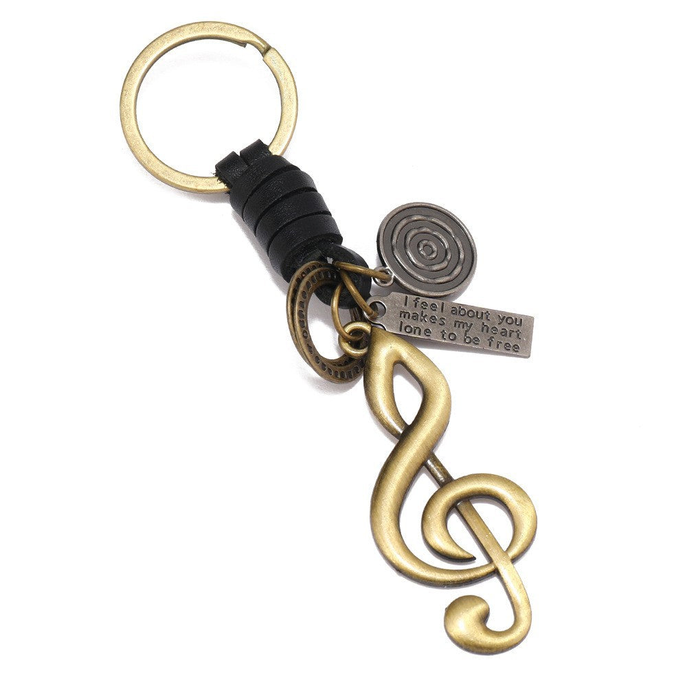 Wholesale  Hand-Woven Retro Alloy Notes Keychain