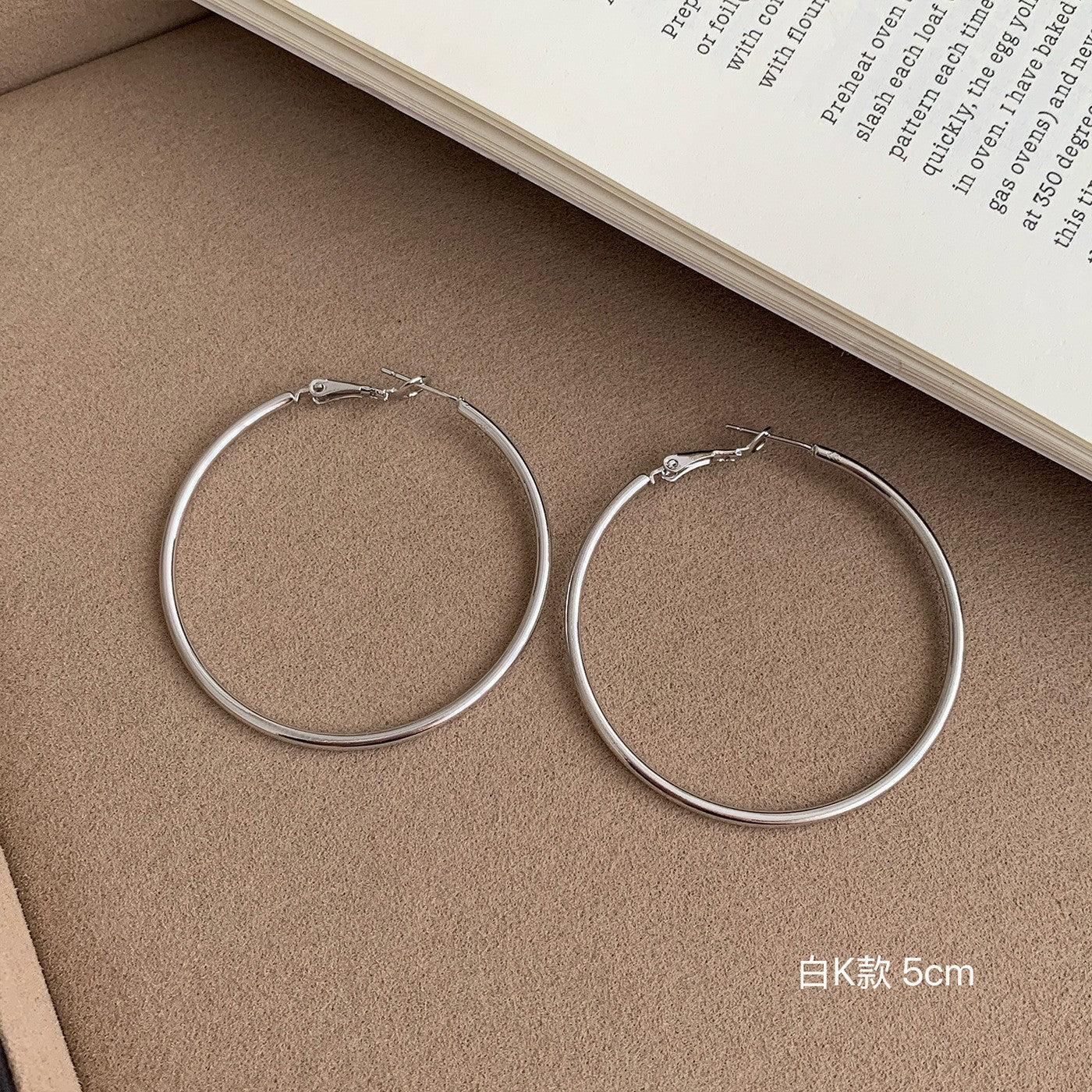 Wholesale Large earrings  suitable silver needle earrings large circle plain earrings
