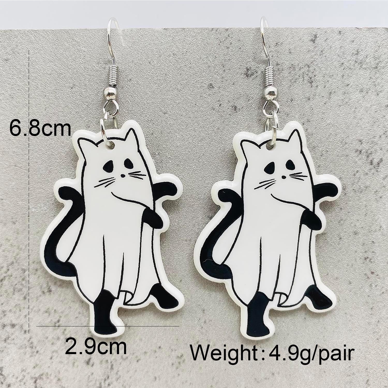 Wholesale Halloween Earrings Cartoon Cute Cat Ghost Pumpkin Acrylic Earrings ACC-ES-ChenY018