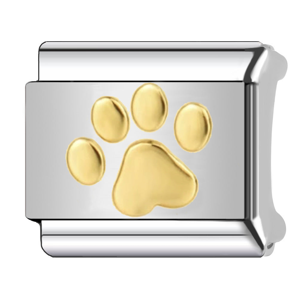 Wholesale  Italian Charm Bracelet 9mm DIY  five-pointed star   Creative Stainless Steel Composable Bracelet