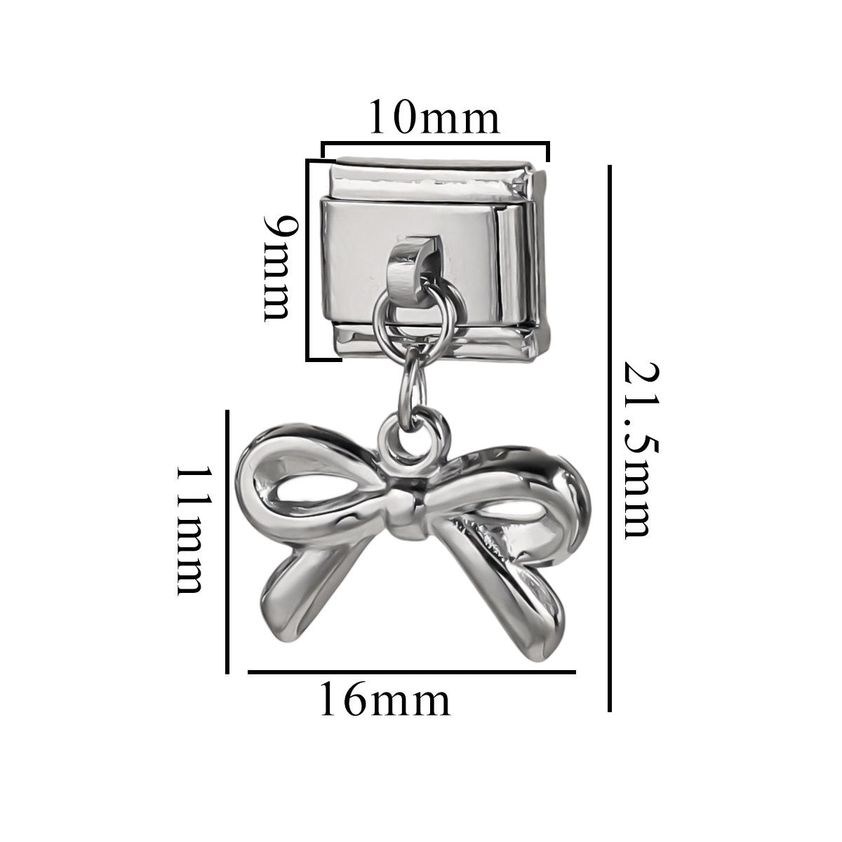 Wholesale Italian Charm Bracelet 9mm DIY Splicing Bow Stainless Steel Composable Bracelet