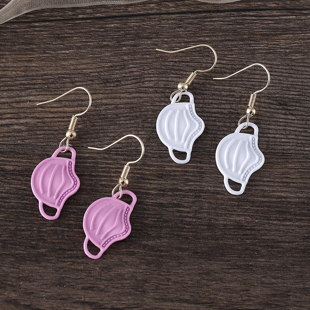 Wholesale  Nurses Festival Color Mask Pendant Earrings