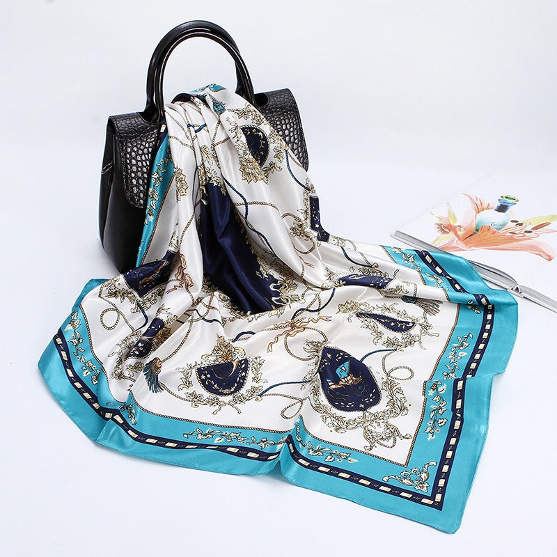 Wholesale 90cm Printed  Silk Women' s Large Square Scarf