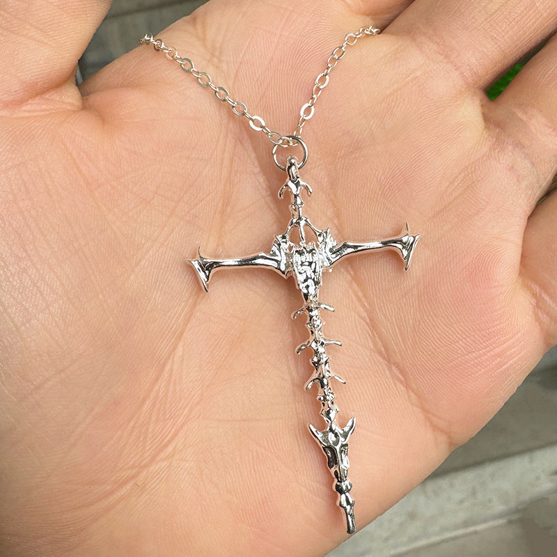 Wholesale  Skull Skeleton Cross Pendant Necklace