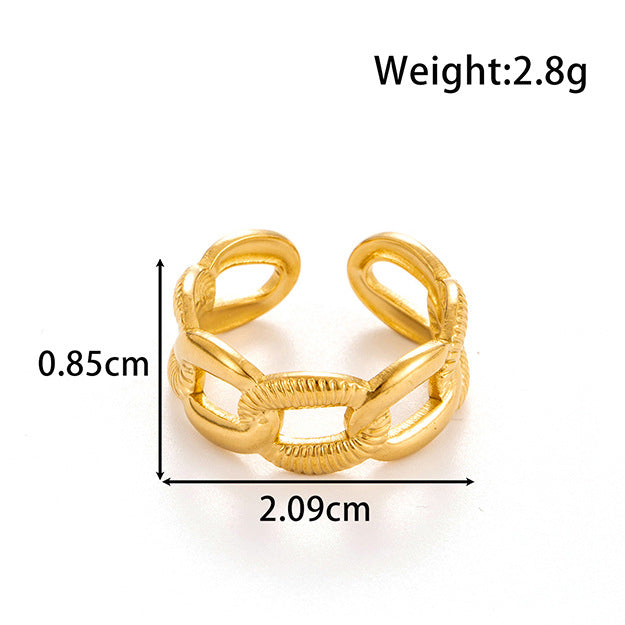 Wholesale  Titanium Steel Advanced Sense Personality Butterfly Chain Opening Adjustable Ring