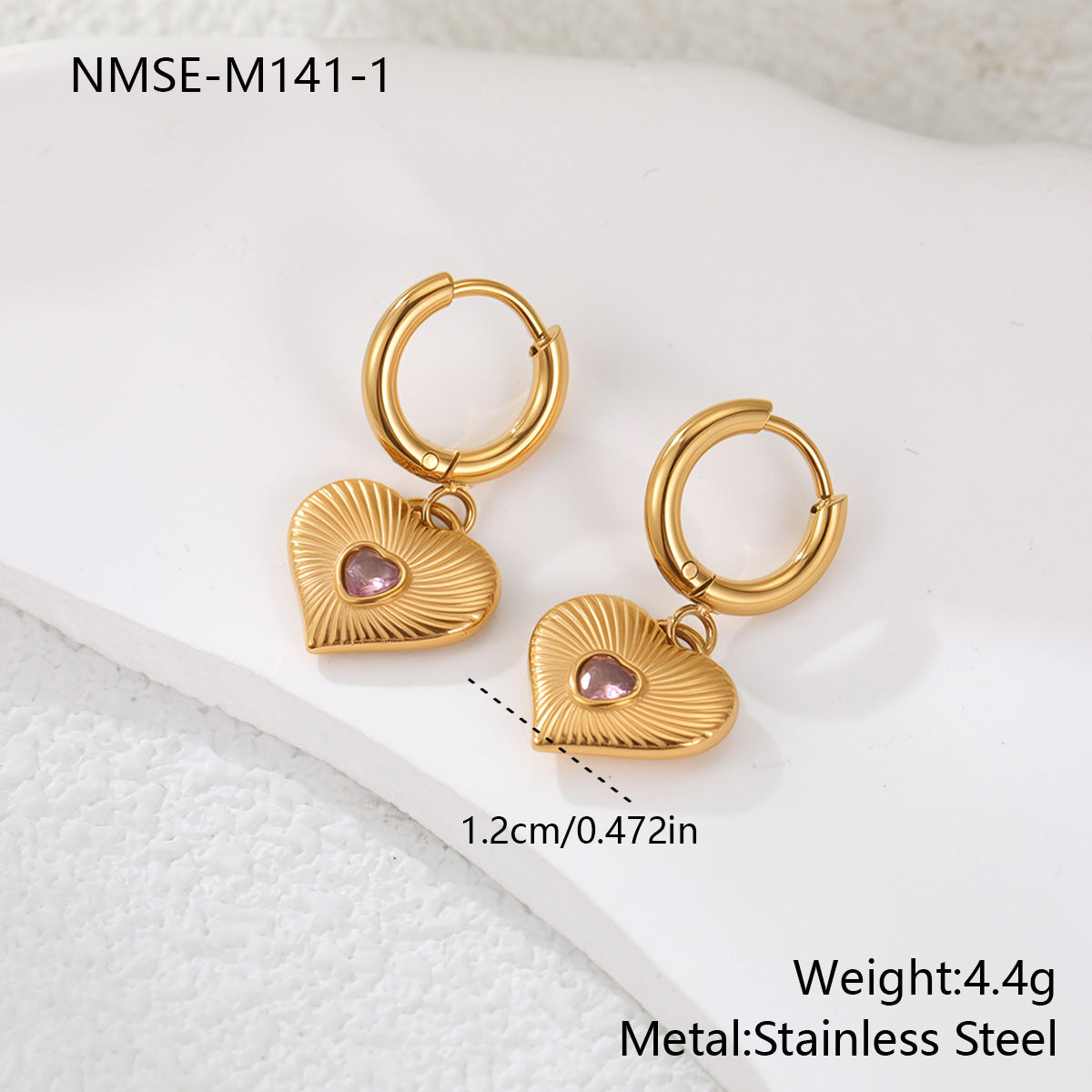 Wholesale Stainless steel heart-shaped dangle earrings