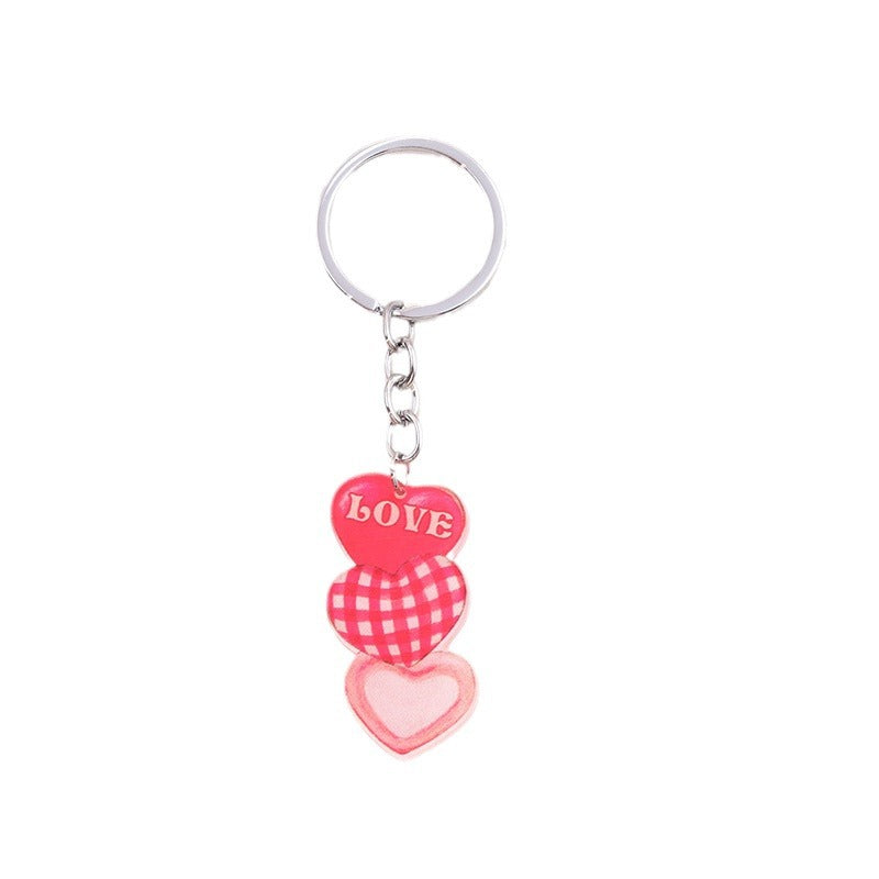 Wholesale Valentine's Day Heart Gnome Flamingo Rainbow Acrylic Keychain