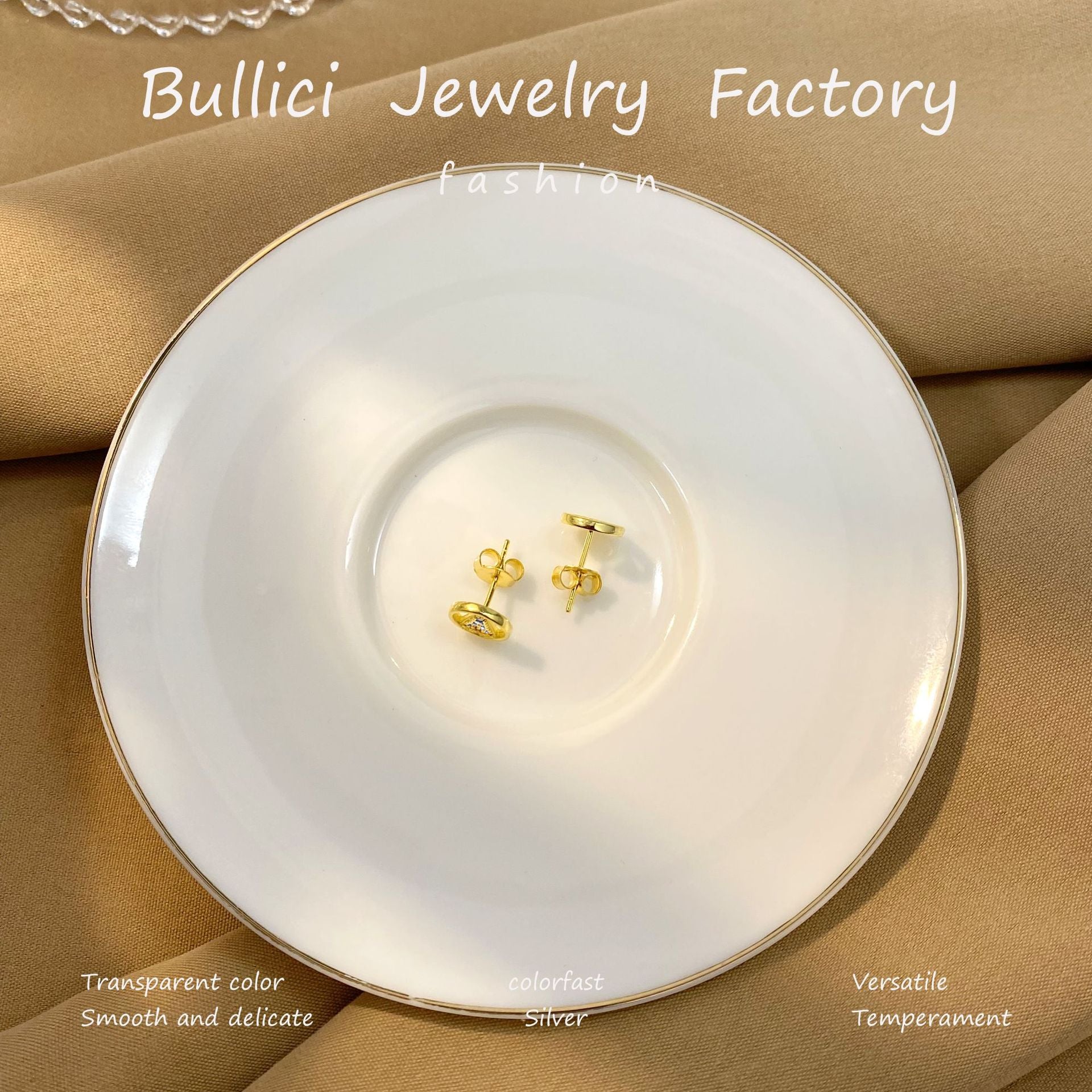 Wholesale S925 Sterling Silver Earrings Girls Ring Inner Triangle Earrings