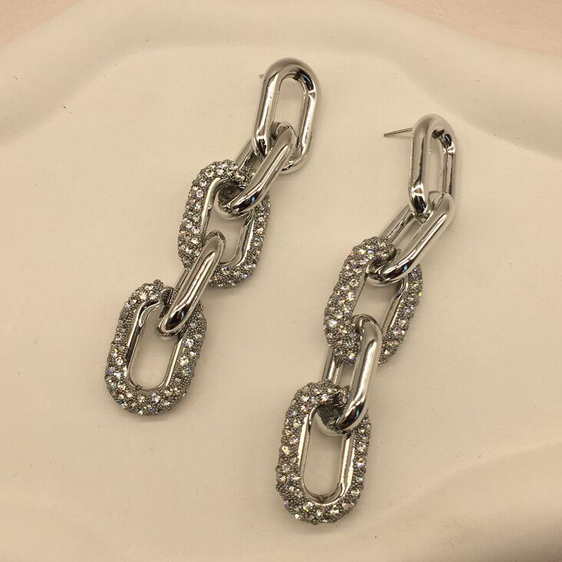 Wholesale Luxury Style Chain Rhinestone Earrings ACC-ES-KangD007