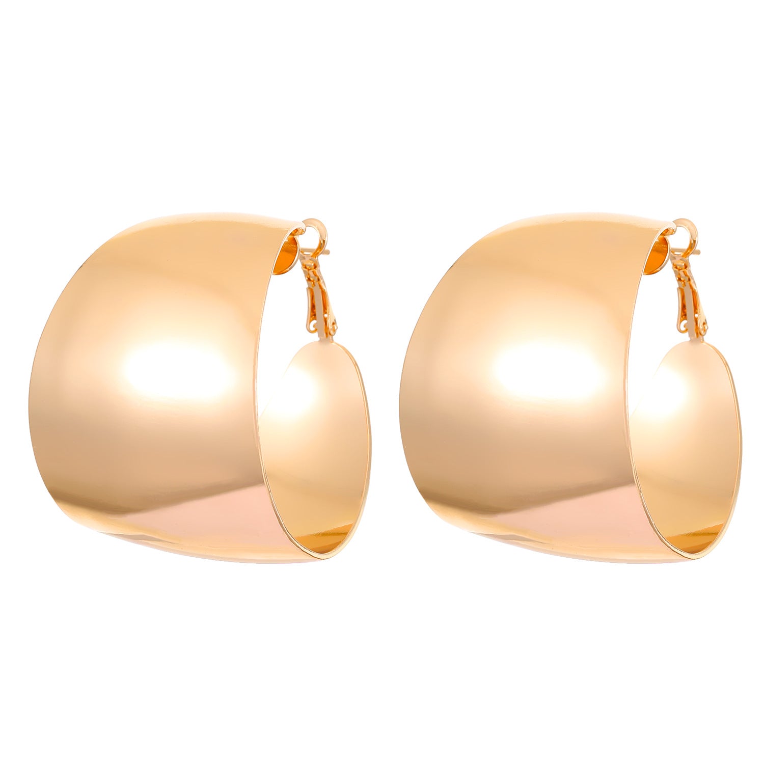 Wholesale Chic Gold C-Shaped Earrings Geometric Retro Style Fashion Accessory for Resale