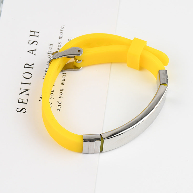 Wholesale Stainless Steel Silicone Bracelet
