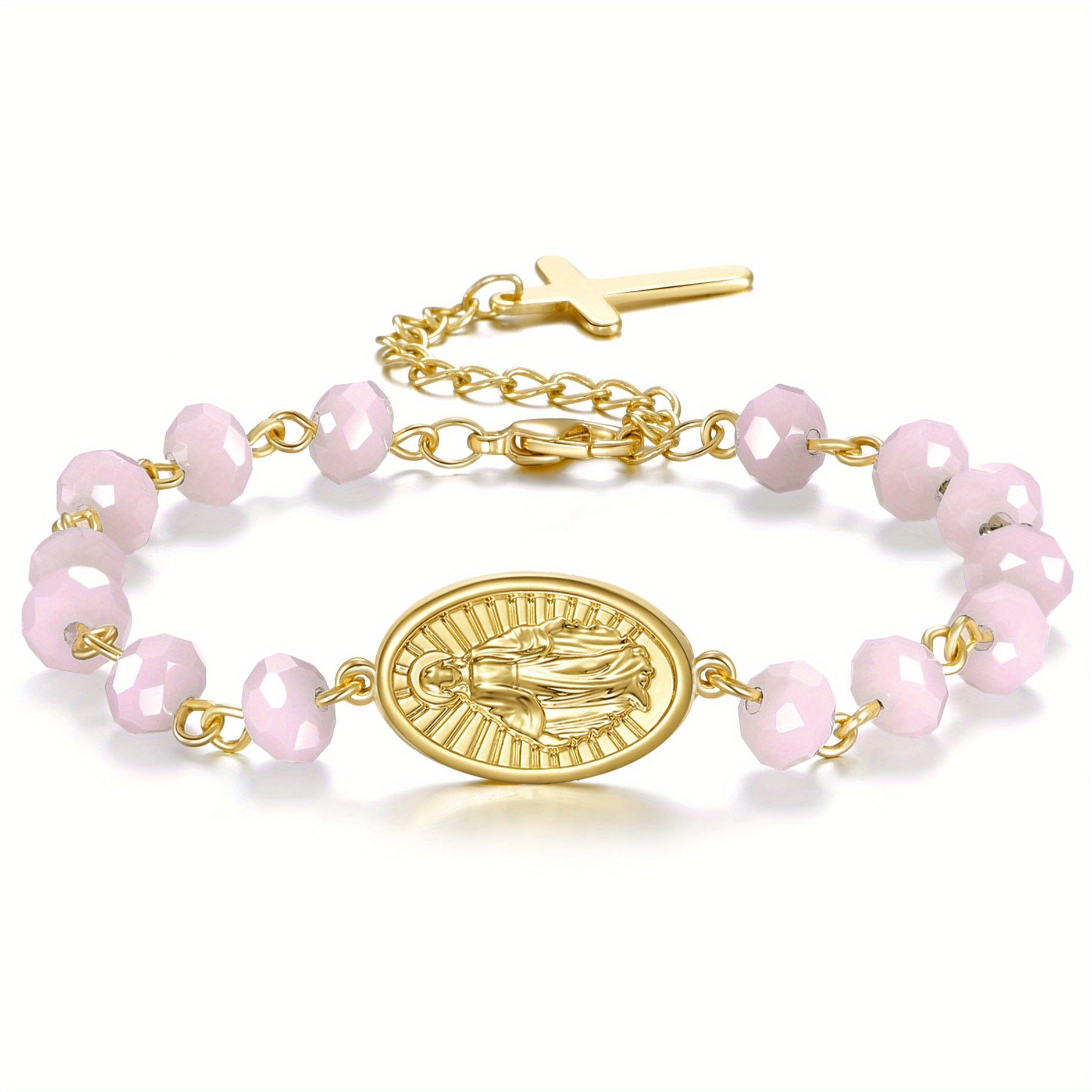 Wholesale Easter Cross Crystal Beaded Bracelet