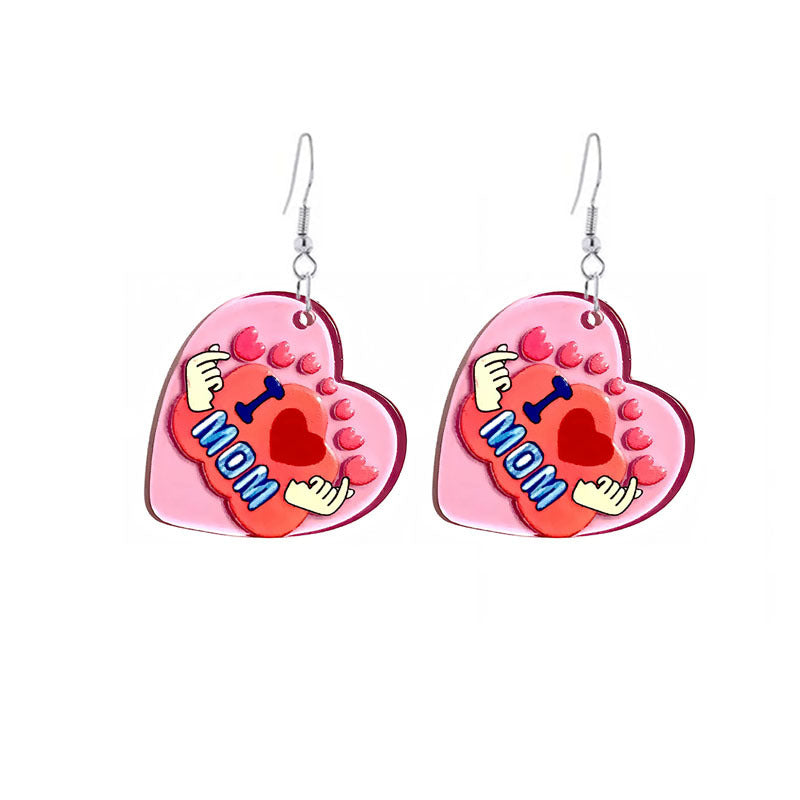 Wholesale Mother's Day LOVE Acrylic Earrings ACC-ES-YiYuan009