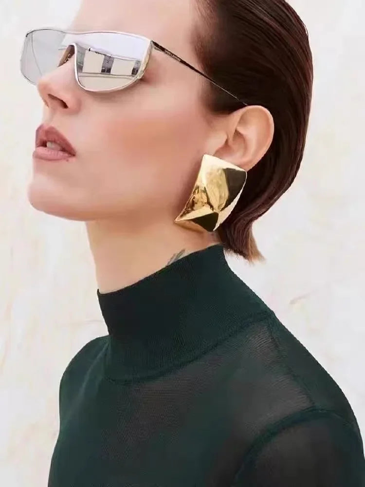 Wholesale  geometric square large earrings