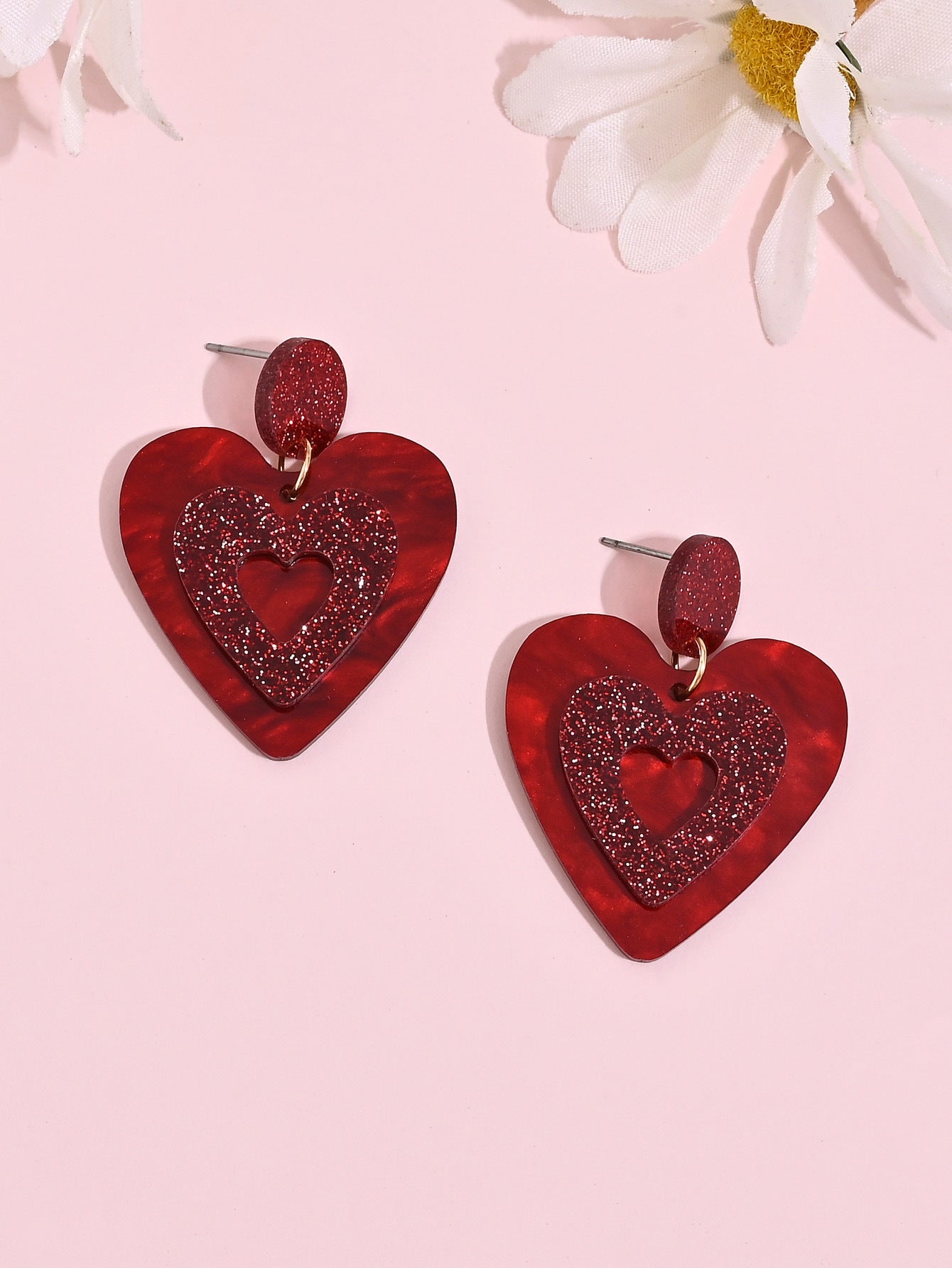 Wholesale Acrylic Heart Earrings