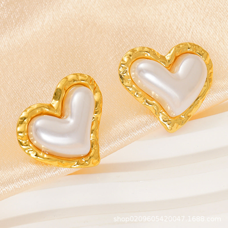 Wholesale Love earrings butterfly earrings stainless steel 18K multi-layer line irregular earrings