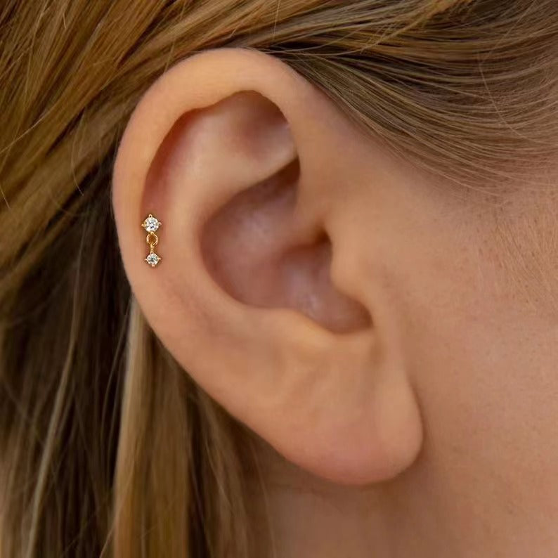 Wholesale Geometric Diamond Ear Nails Earrings