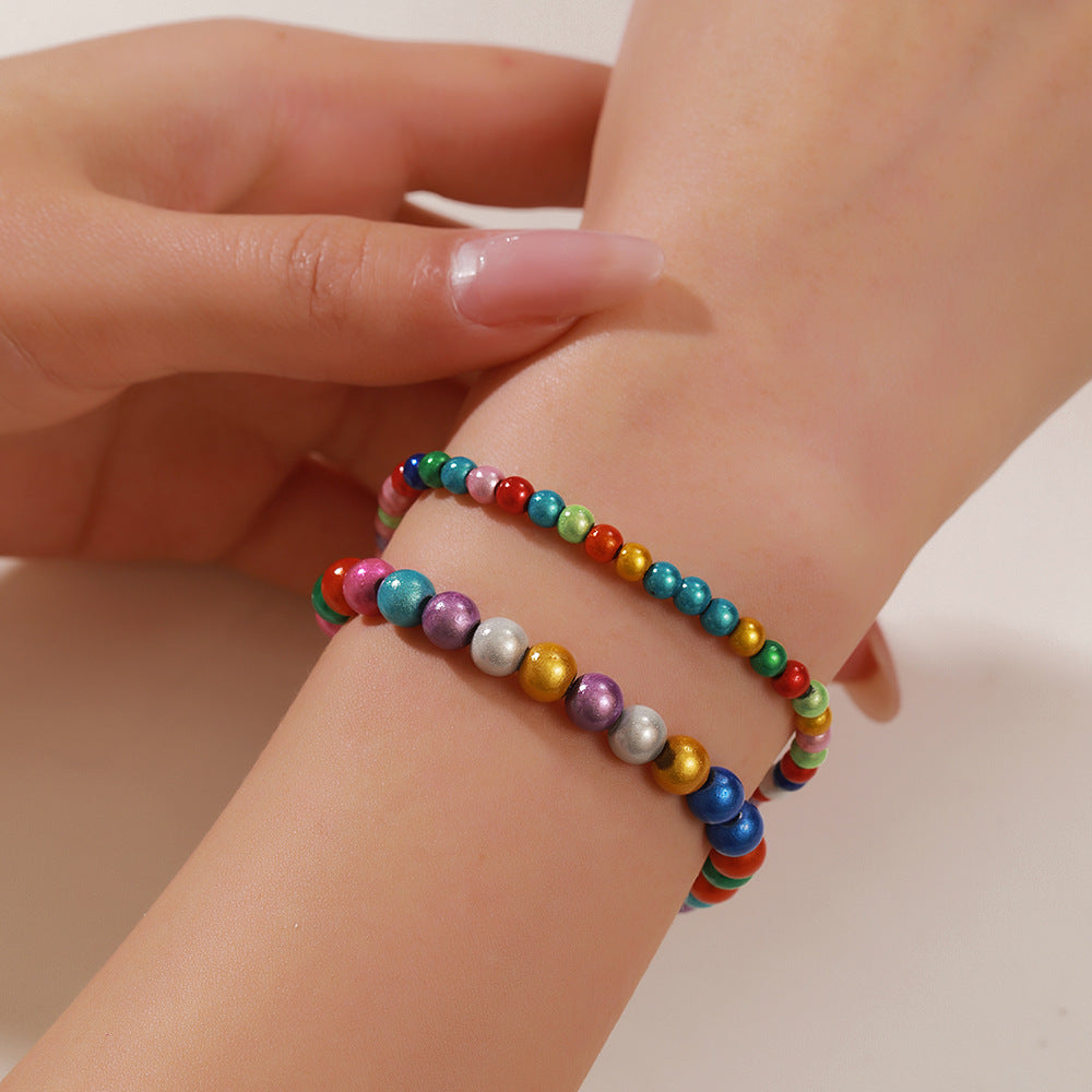 Wholesale Bohemian Beaded Bracelet Set,  Geometric Alloy Glass Beads,  Trendy Charm Bracelets for Women,  Jewelry Accessory