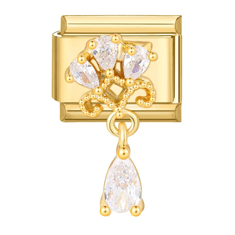 Wholesale Italian Charm Bracelet 9mm DIY Splicing Removable Stainless Steel Gold Base Moon Composable Bracelet