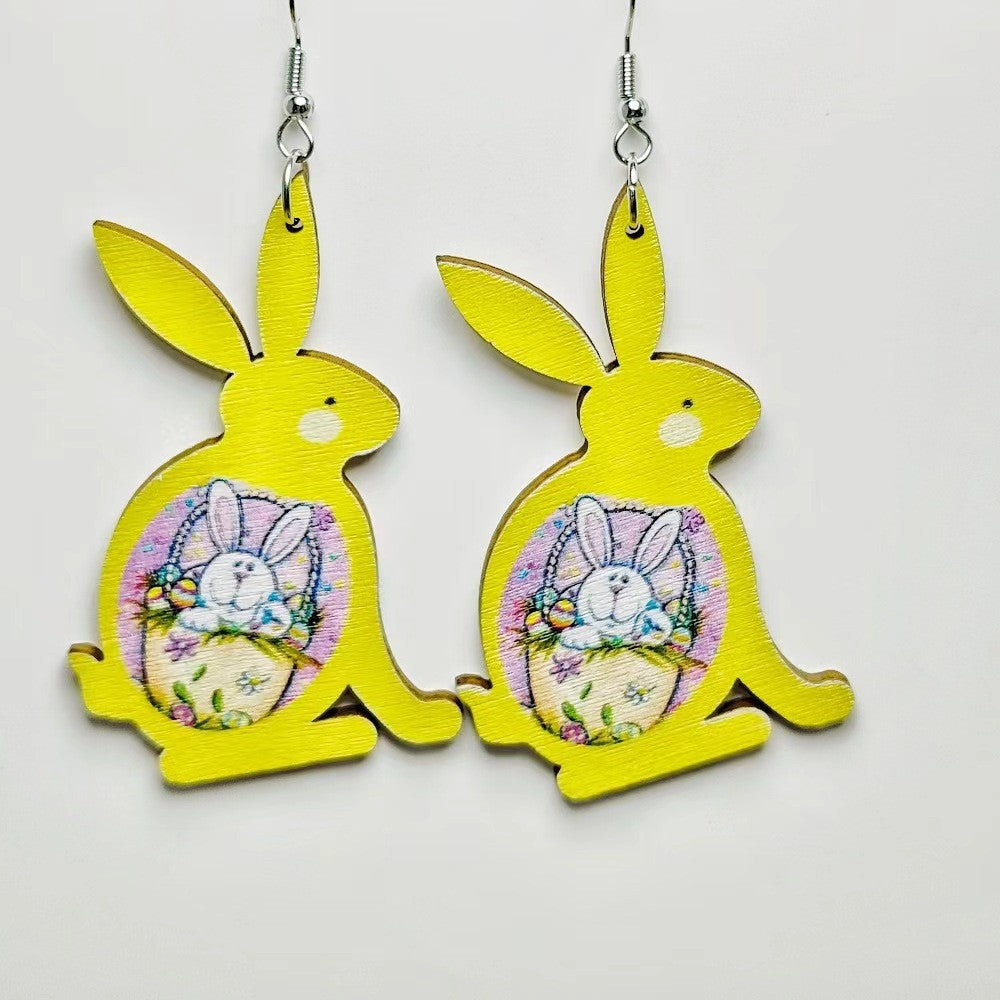Wholesale Easter Cute Bunny Egg  Acrylic Earrings