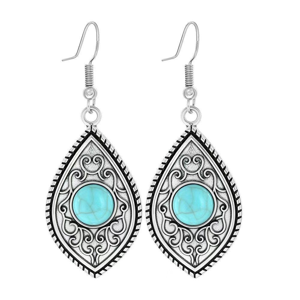 Wholesale Ethnic Style Geometric Acrylic Turquoise Earrings for Women Fashion Jewelry