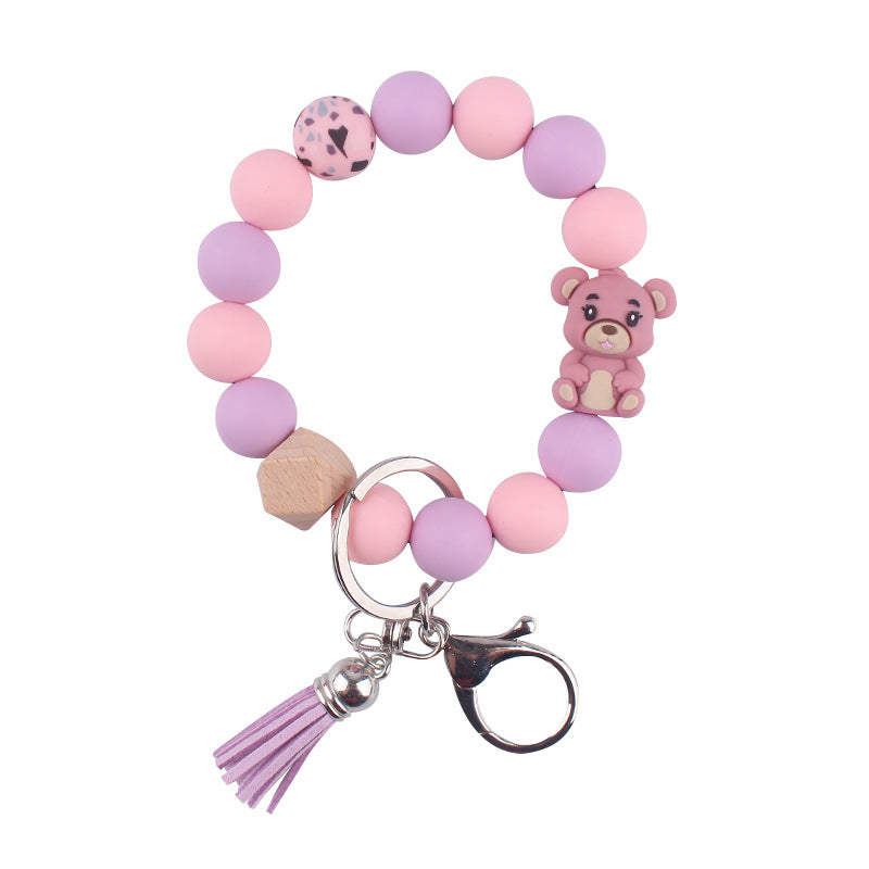 Wholesale Cartoon Three-dimensional Bear Silicone Keychain