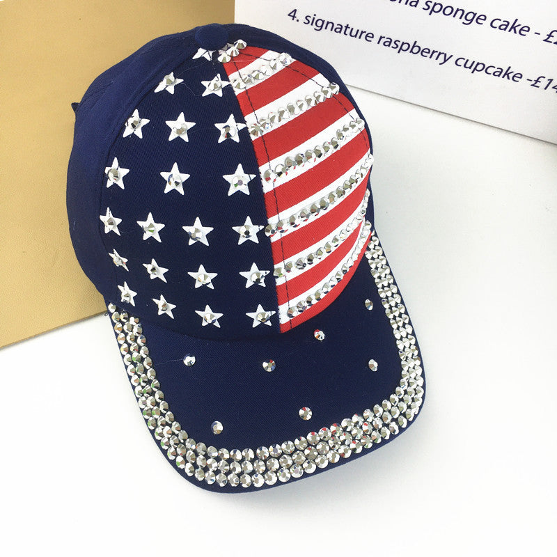 Wholesale Diamond-encrusted Five-pointed Star Printed Baseball Cap