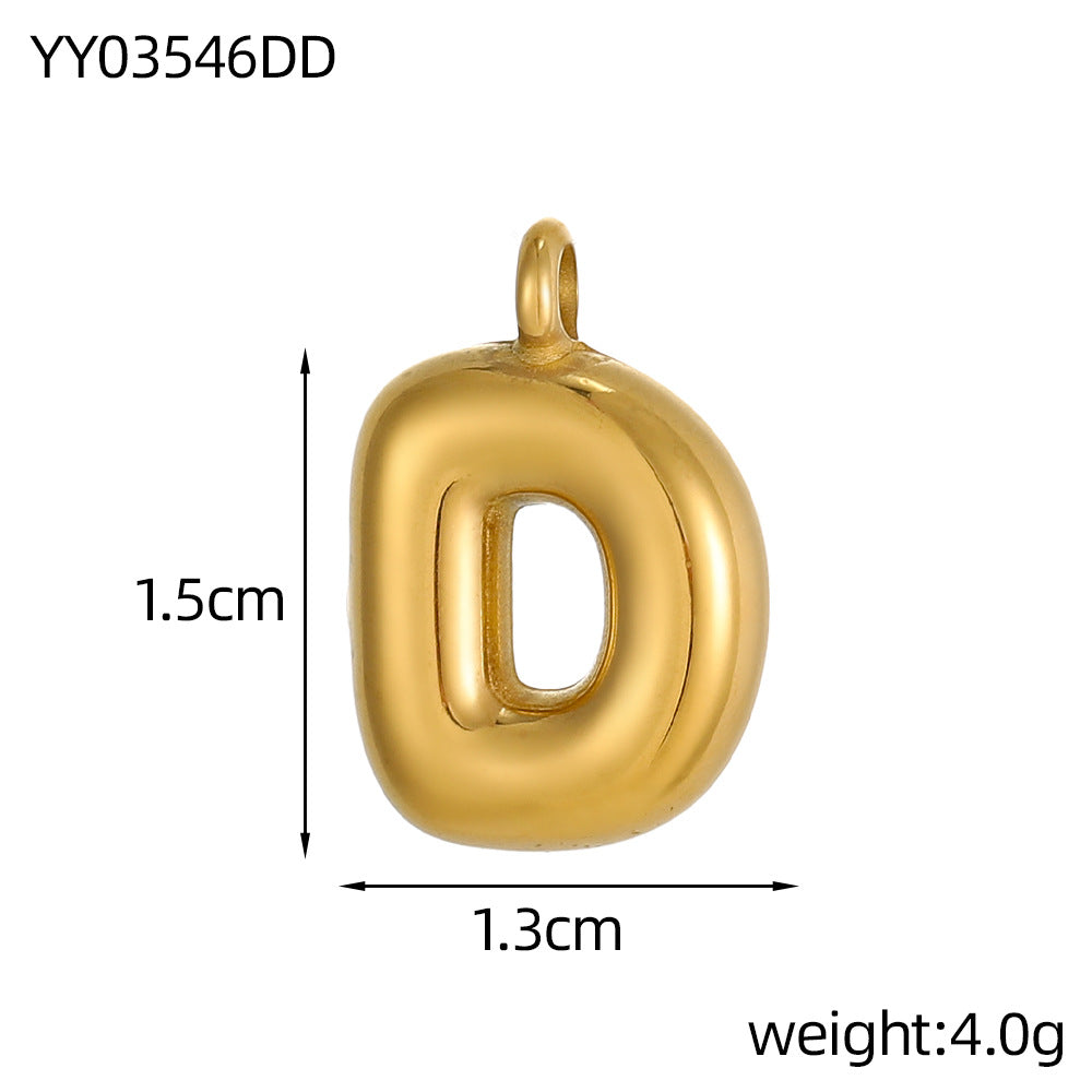 Wholesale Stainless steel bubble letter pendant necklace accessories