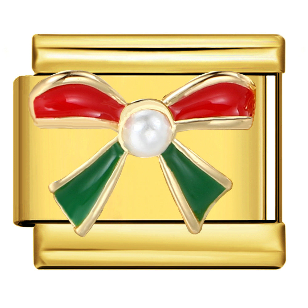 Wholesale Italian Charm Bracelet 9mm DIY Splicing Removable Bow Element Stainless Steel Composable Bracelet