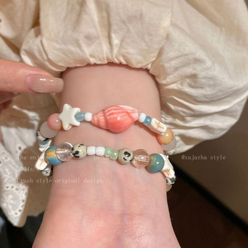 Wholesale  Summer Vacation  Conch Star Ceramic Beaded Bracelet
