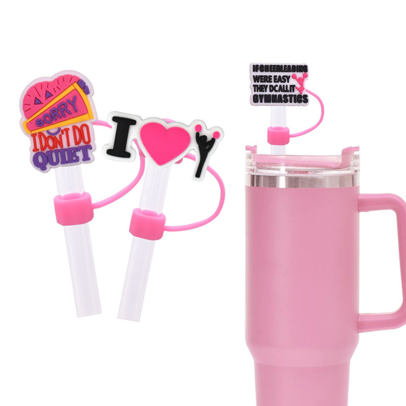 Wholesale Random 100pcs Pink Series 8/10mm PVC Soft Straw Tube Cap