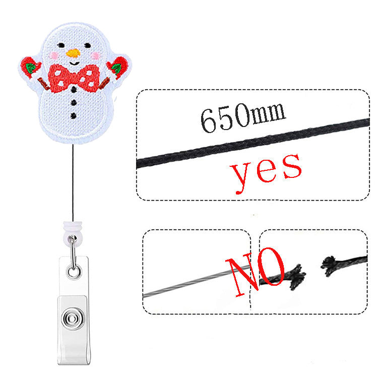 Wholesale Christmas  Easy-pull Felt Telescopic  Badge Reels