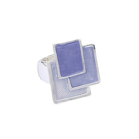 Wholesale  irregular square stitching alloy ring