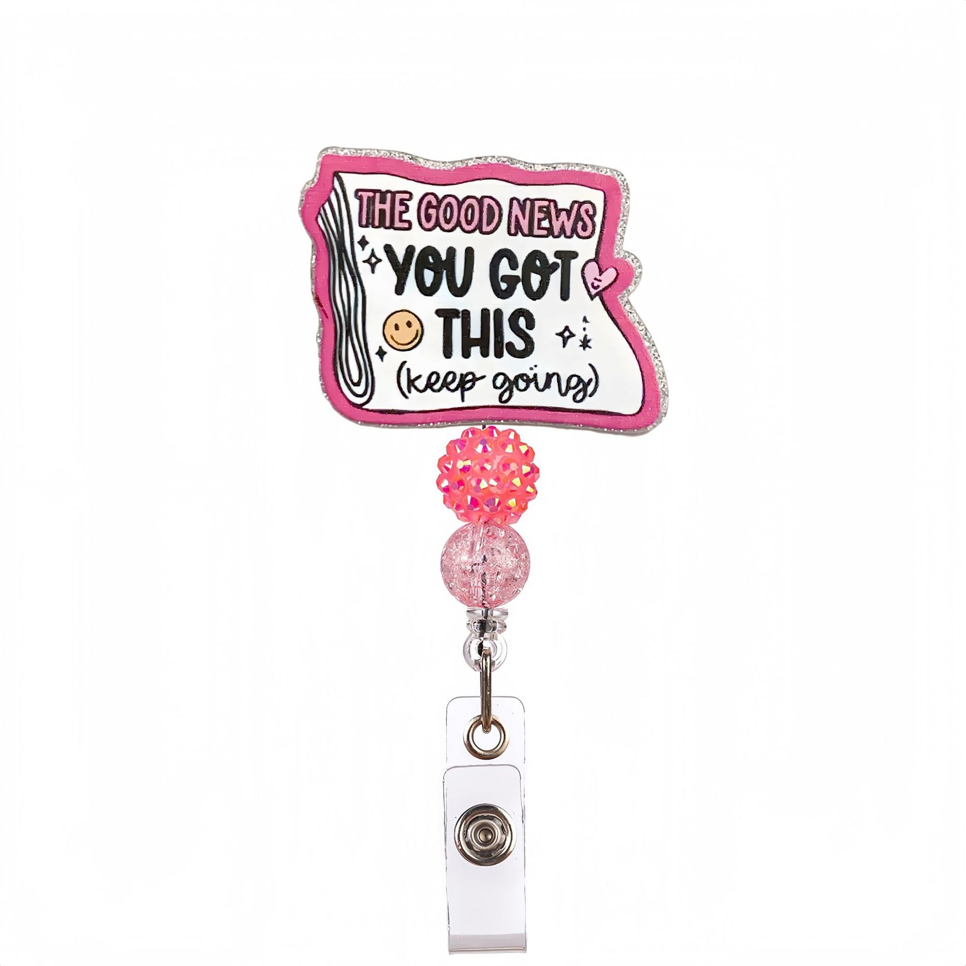 Wholesale Acrylic Glitter Medical Beaded Diamond Ball Bow Badge Reels Keychains