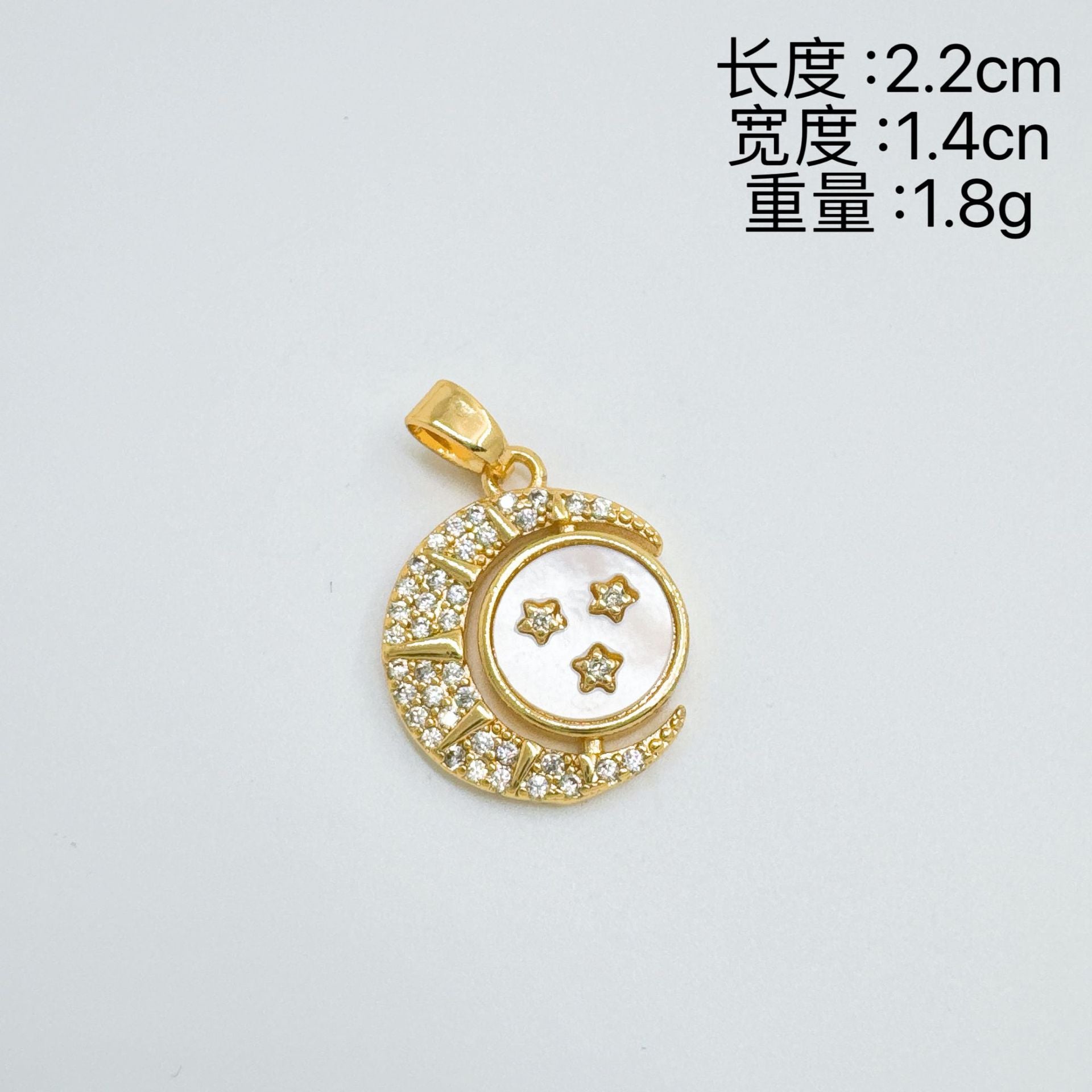 Wholesale Chic Star Saturn Pendant Necklace Copper Gold Plated Zircon Jewelry Accessory