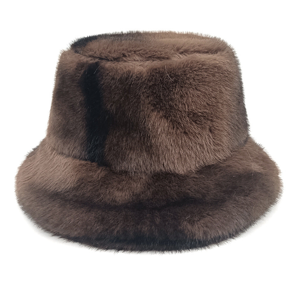 Wholesale Winter plush hat with thick ear protection furry bucket hat