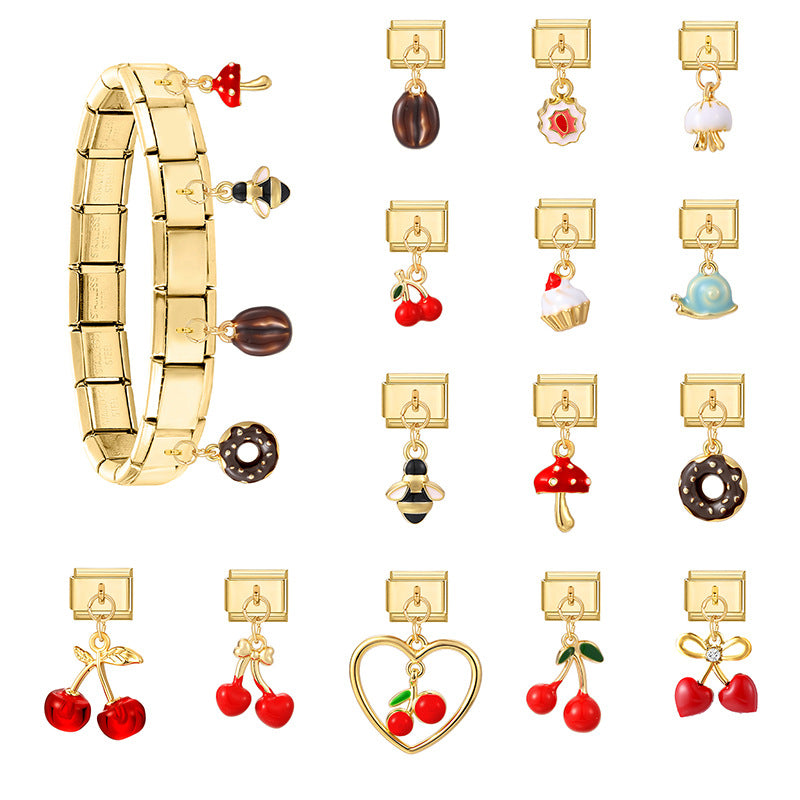 Wholesale  Italian Charm Bracelet 9mm DIY Splicing Cute Creative Stainless Steel Composable Bracelet