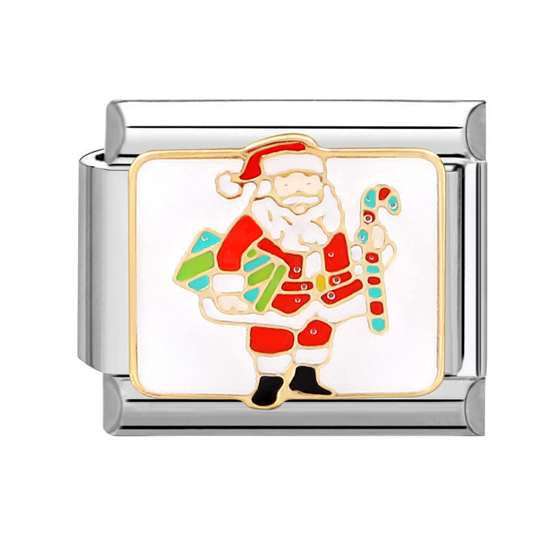 Wholesale Italian Charm Bracelet 9mm DIY Splicing Christmas Stainless Steel Composable Bracelet